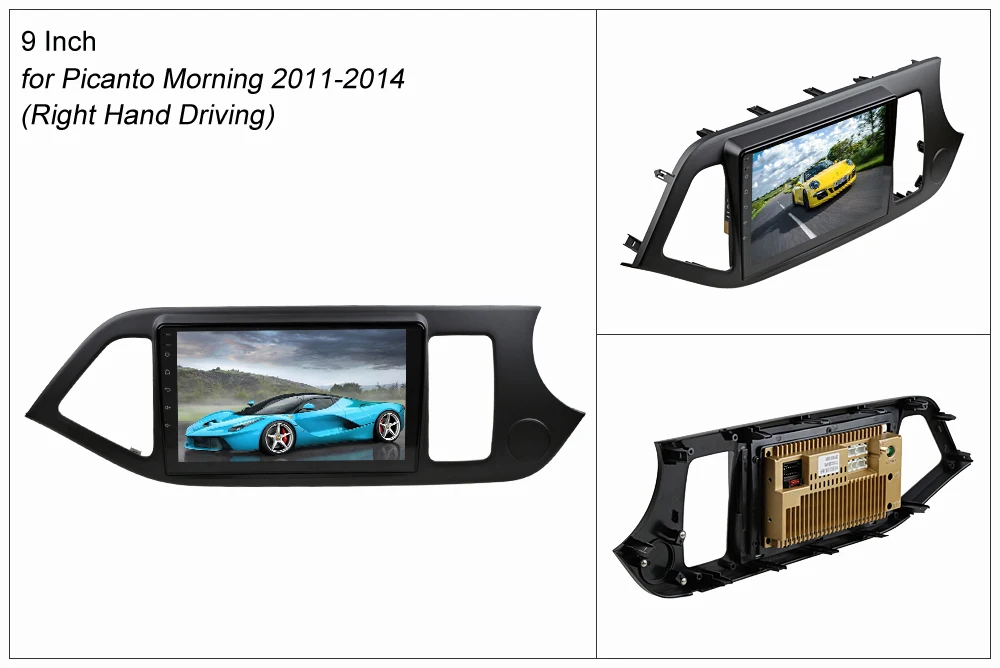 Excellent SINOSMART 2.5D IPS/QLED Screen 1G/2G Car Navigation GPS Player for Kia Picanto Morning 2011-2014 32EQ DSP, 4G RAM Optional 3