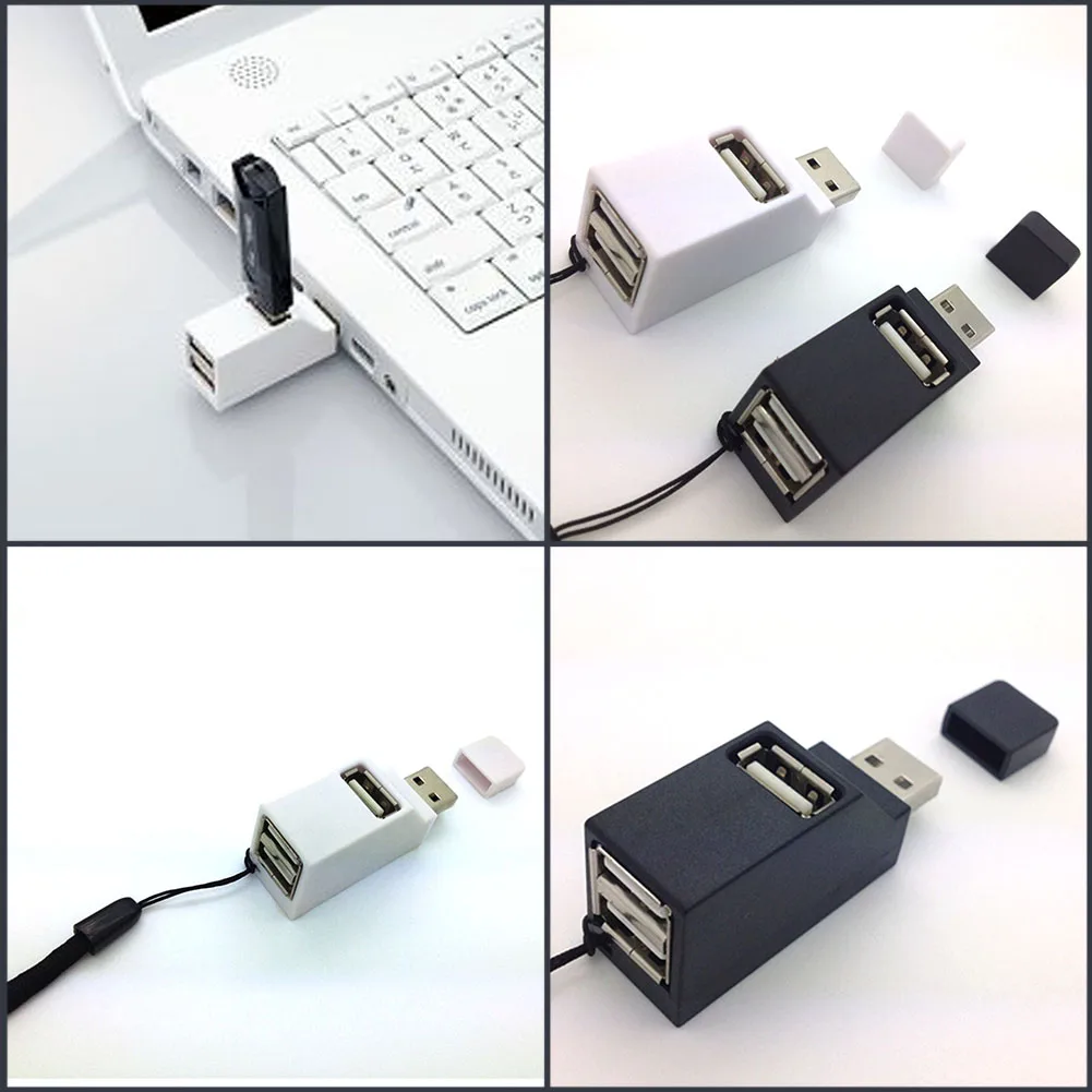 Высокая Скорость 3 Порты usb-хаб 2,0 USB разветвитель адаптер с голубой светодиодный для Тетрадь/планшетный компьютер периферийные устройства