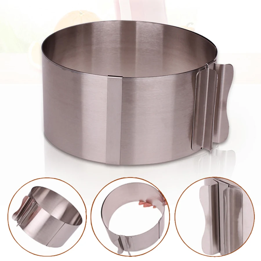 Retractable Circle Mousse Ring Mould Baking Tools Set Stainless Steel