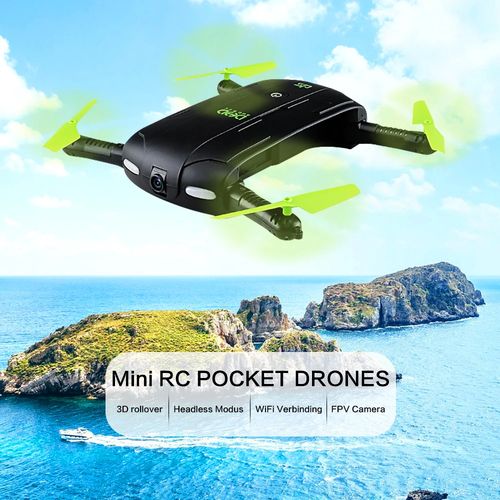 Selfie Drone Dron Mini Foldable RC Pocket Drones WiFi FPV Camera Quadcopters G-Sensor Mode Waypoints WiFi APP Control Helicopter follow me mode quadcopter helicopter rc drones wifi fpv 1mp camera drone dron waypoints gps brushed remote control helicopter