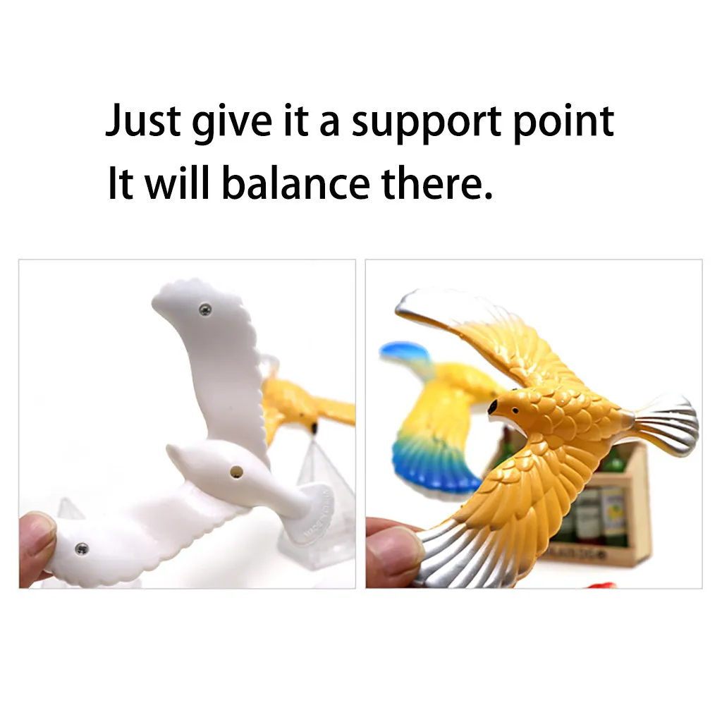 4Pcs Bird Toys Magic Balancing Bird Science Desk Toy Novelty Eagle Trick Child Party Gift Shaking Head Doll Education Toy