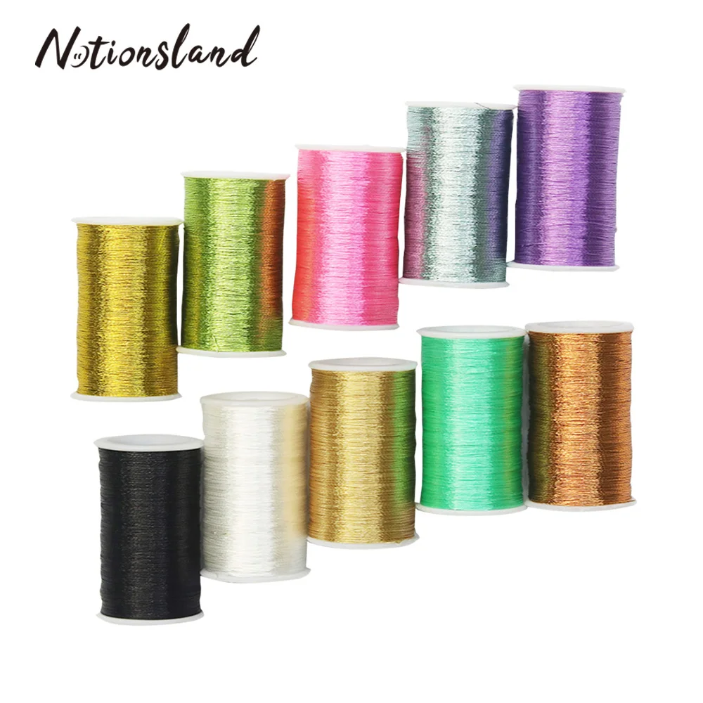 

10*80m Metallic Threads Cross Stitch Embroidery Threads Sewing Machine Line Metallic Yarn Woven Line DIY Sewing Accessories