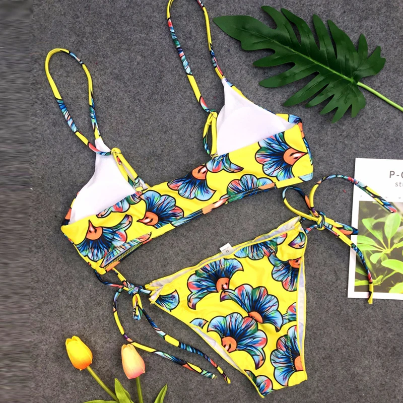 2018 Sexy Bikinis Women Swimsuit Lace Up Strappy Swimwear Brazilian Biquini (4)