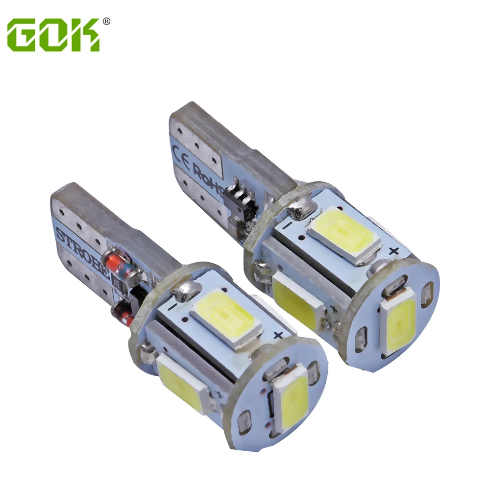 50 шт./лот T10 светодиодный мигающий стробоскоп W5W t10 5smd led 5630 5730 стойкий блеск +