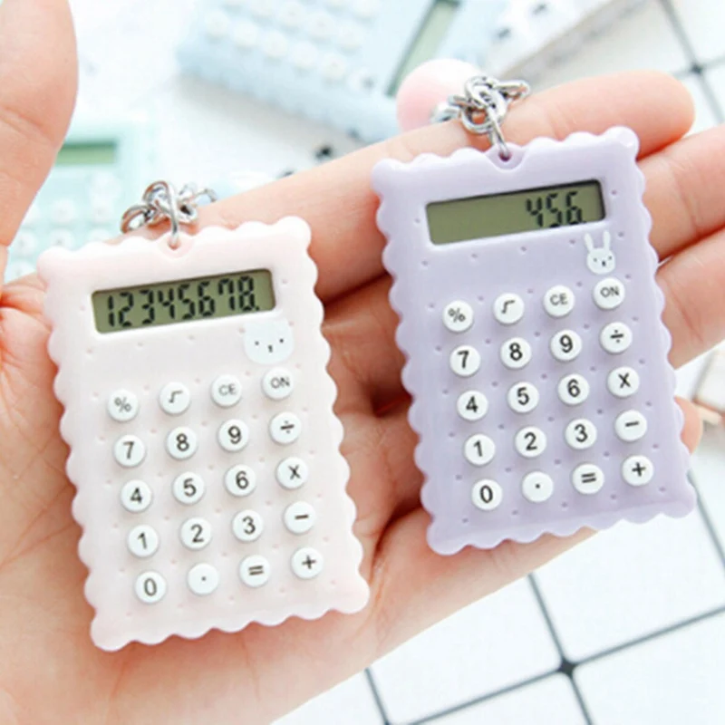 1pc Portable Calculator Keychain Mini Handheld Ultra thin Cute