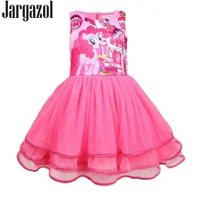 Jargazol/платье с изображением лошади и единорога; летнее платье принцессы без рукавов для маленьких девочек; милые детские сетчатые платья с принтом «Маленький Пони»; Vestidos