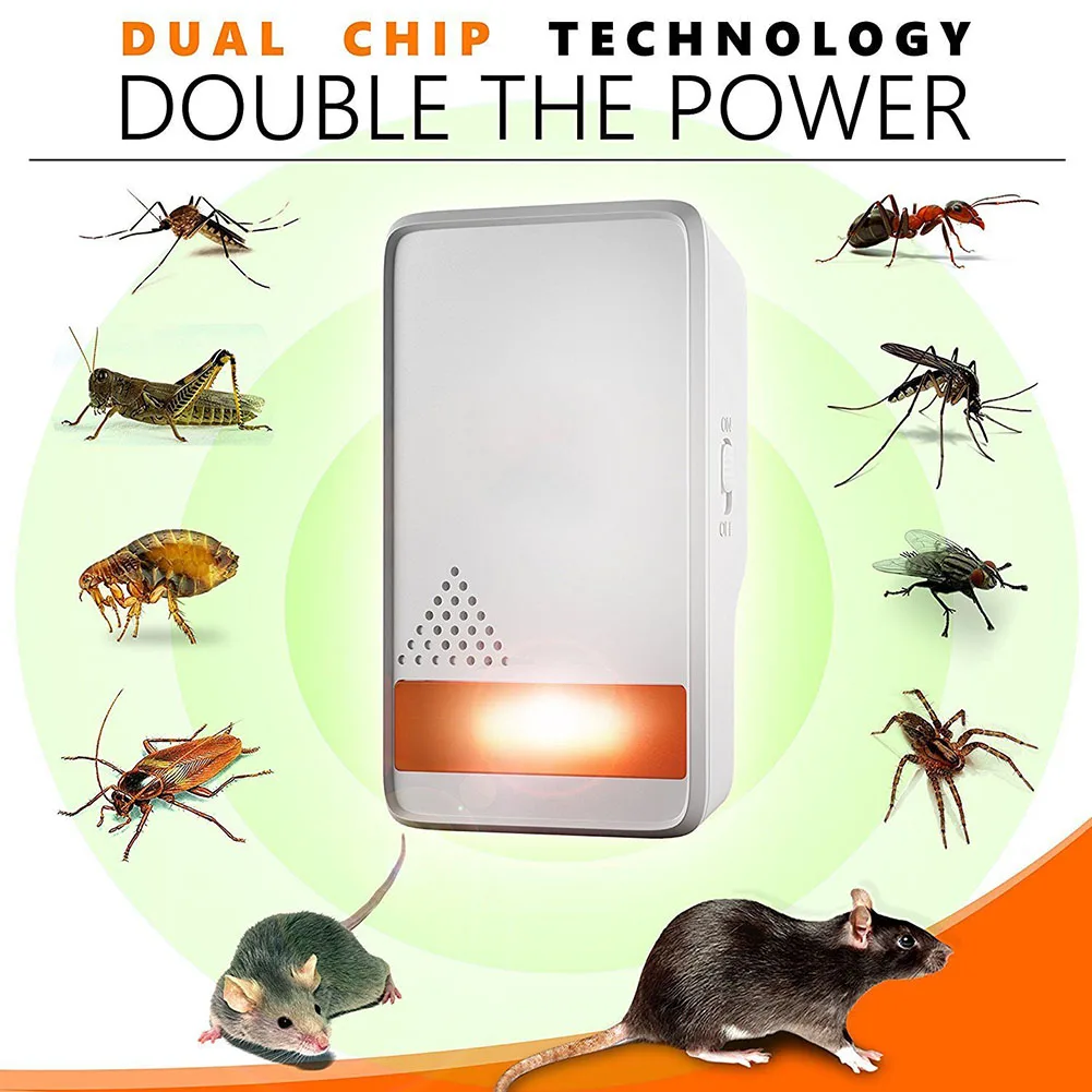 

Ne 4 Pcs Convenient Ultrasonic Pest Repeller Electronic Indoor Plug Insects Repellent Anti Mice Bug Ant Mosquito 8 JU07