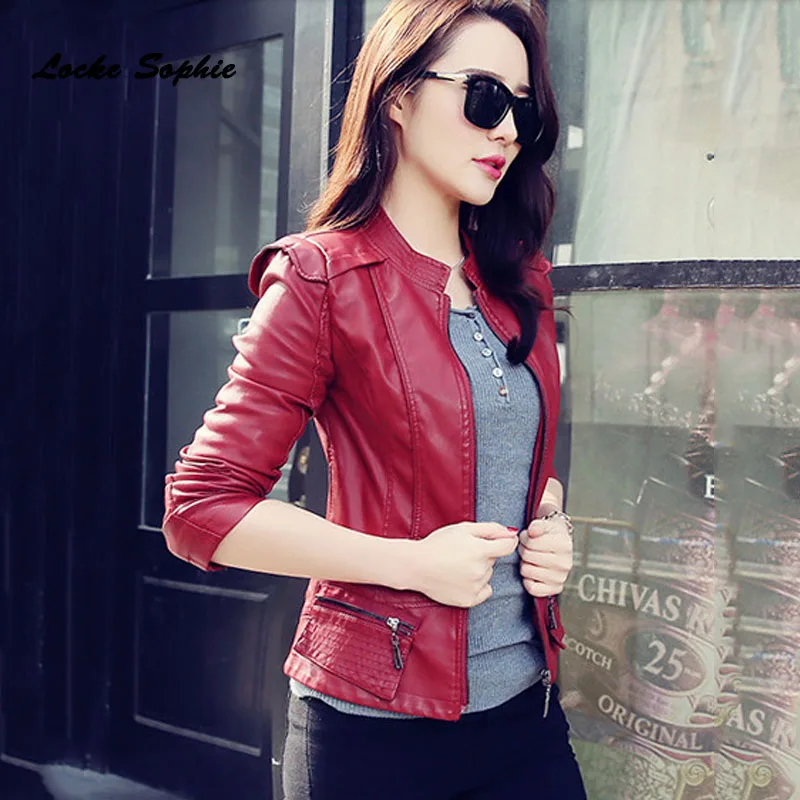 1pcs Women's Plus size short jacket coats 2019 Autumn New faux fur PU Leather Splicing Jacket ladies Skinny locomotive coats