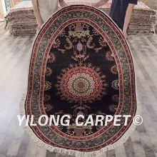 YILONG 5'x8' ручной работы Классический персидский шелковый ковер роскошный Декор для дома Овальный красивый шелковый ковер(SL105B5x8