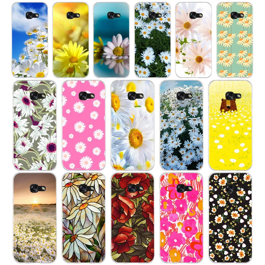 

90AQ Flowers Daisy Plants Fruit Soft Silicone Tpu Cover phone Case for Samsung galaxy a3 a5 2016 2017 a6 A8 2018