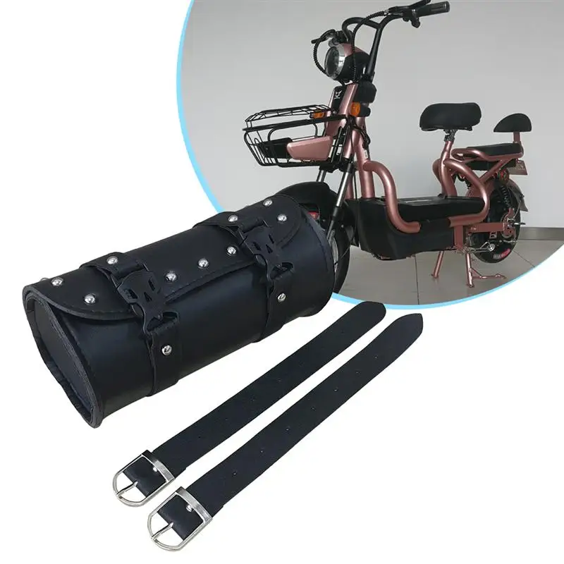 1 шт Универсальный Saddlebag черный из искусственной кожи монтажный ремень круглый Водонепроницаемый инструмент сумка для хранения для мотоцикла Harley