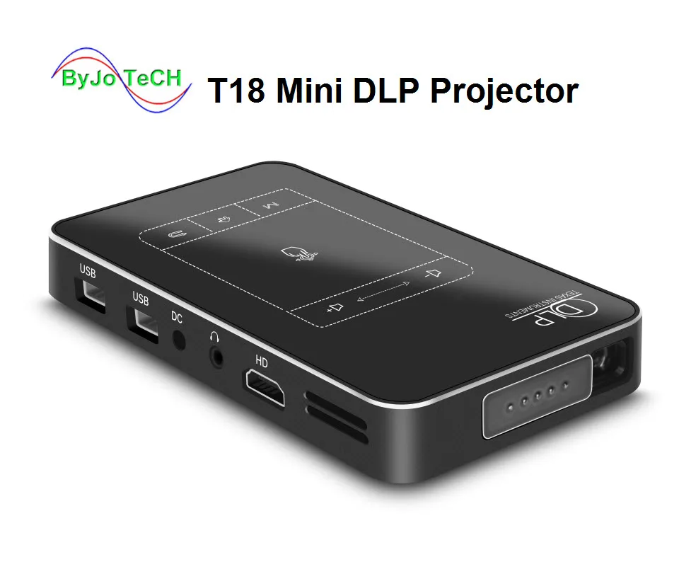 Byjotech T18 мини-проектор DLP Android 4,4 WI-FI 1G Оперативная память 32G Встроенная память проектор Сенсорная панель Батарея 5000 мА/ч, Bluetooth Byjotech T18 мини-проектор DLP Android 4,4 WI-FI 1G Оперативная память 32G Встроенная память проектор Сенсорная панель Батарея 5000 мА/ч, Bluetooth