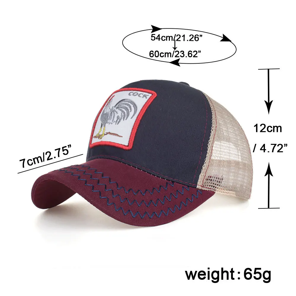 Spring and summer new explosions animal embroidery mesh cap baseball