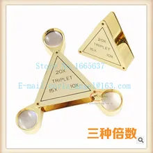 Ювелирные изделия Лупа высокого качества 10X 15X 20X треугольник Triplet лупы для глаз 1 шт./партия