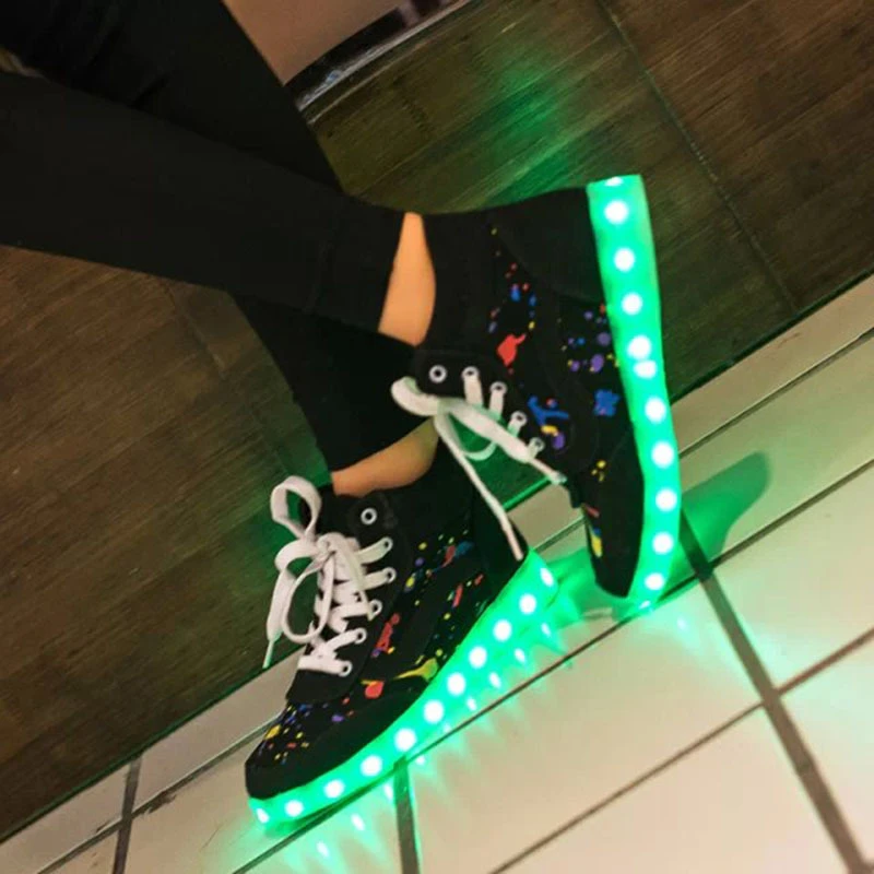 2015 vrouwen kleurrijke gloeiende schoenen met lampjes led lichtgevende een nieuwe led simulatie schoenen zool schoenen voor neon led mand|shoe cartoon|shoes made of recycled materialshoe case - AliExpress