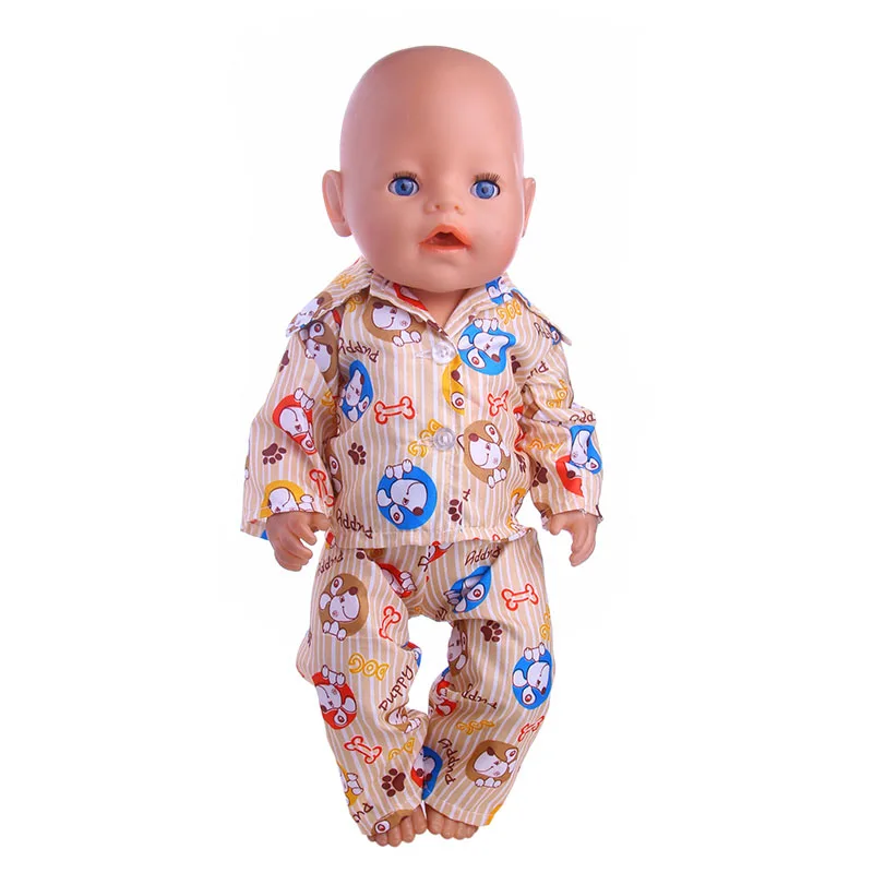 Кукольная одежда, пижамы, 15 видов стилей, милые ночные рубашки с рисунками животных, для 18 дюймов, американская кукла и 43 см, кукла для новорожденных, для поколения девочек - Цвет: n1155