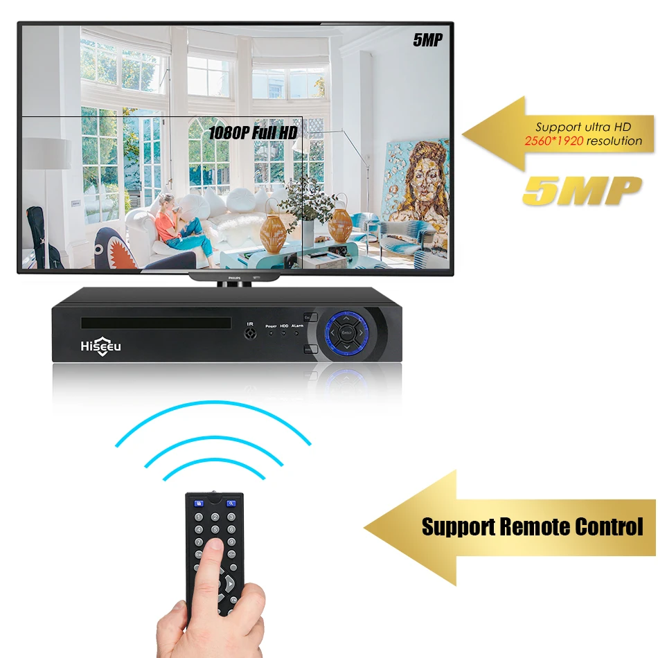 Hiseeu 4CH 8CH 4MP 5MP PoE NVR для POE ip-камеры системы наблюдения H.265 48V 802.3af ONVIF CCTV NVR XMEYE APP