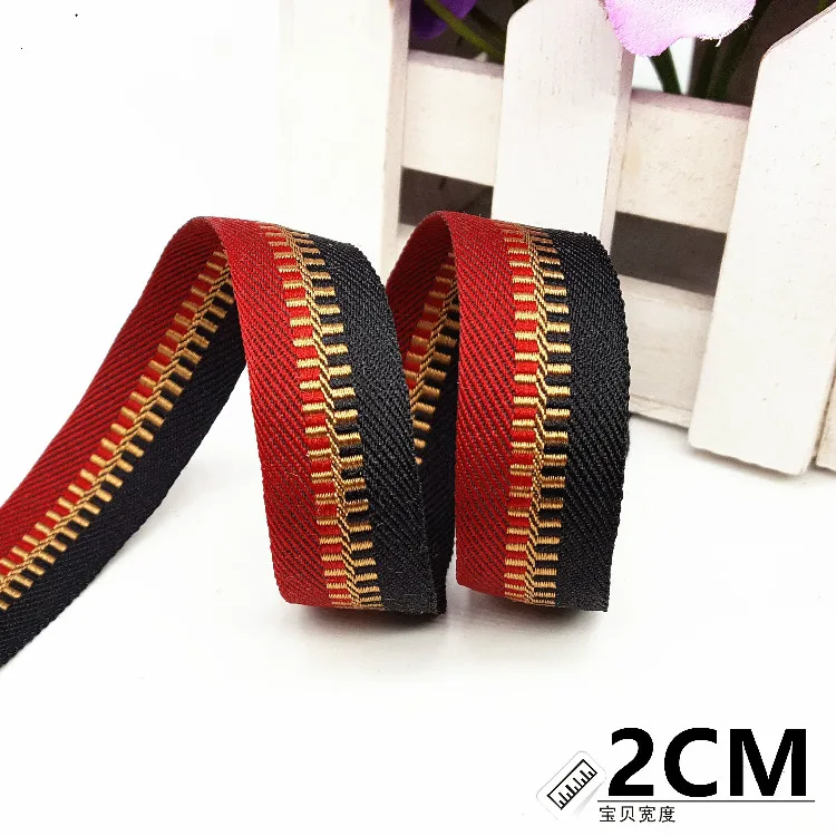 Pretty 3/4 &quot20 мм (1 м/лот) красный черный молния дизайн пояса DIY ручной работы