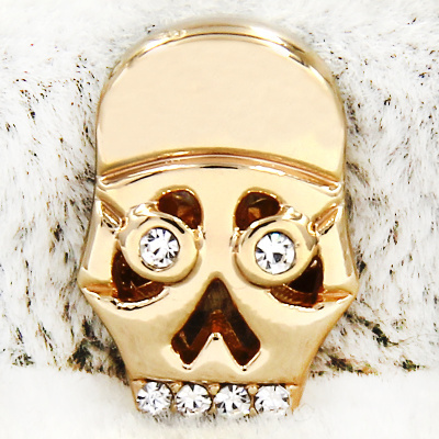 Sliders Crystal Rhinestone Skull Head Skeleton Slide Charms Keeper for Stainless Steel Keeper Bracelets Accessories Making