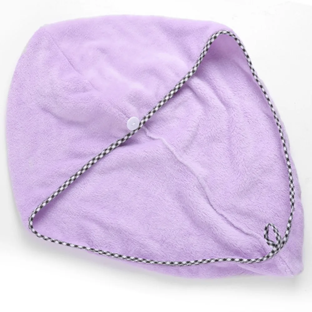 Ms. Magic, сухая шапочка для волос, микрофибра, коралловый флис, шапочка для душа, простое быстросохнущее полотенце, быстросохнущая шапочка для волос, полотенце, L0412 - Цвет: Purple