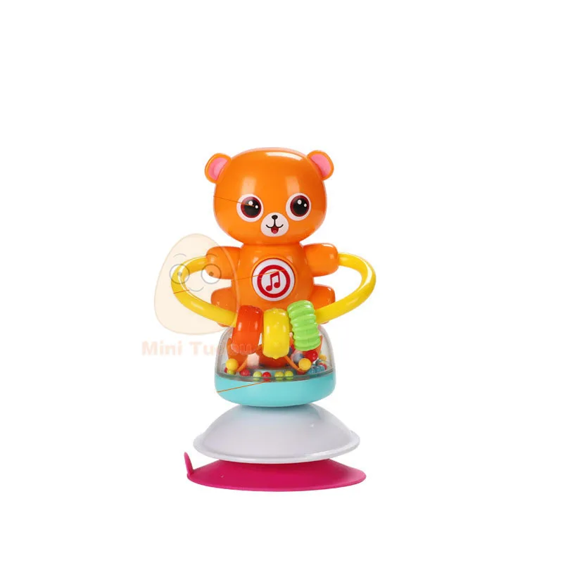 Multi-touch Rotating Ferris Wheel Table Tricolor Suckers Toy 0-12 Months Newborns Early Creative Educational Baby Rattle Toys - Цвет: Little Bear