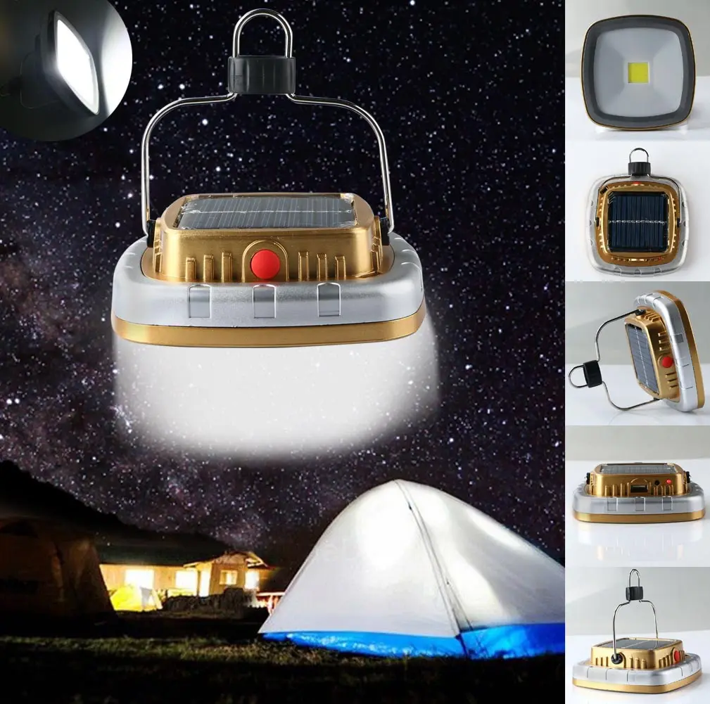 Solar Power Camping Light USB Rechargeable Hanging Lamp Lantern Camping