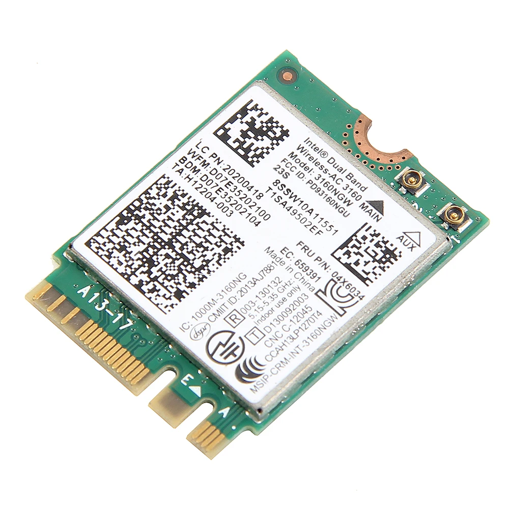 Беспроводная сетевая карта Wifi адаптер с Intel AC 3160 NGW поддержка 802.11a/b/g/n BT 4,0 двухдиапазонный Специальный для lenovo 04X6034