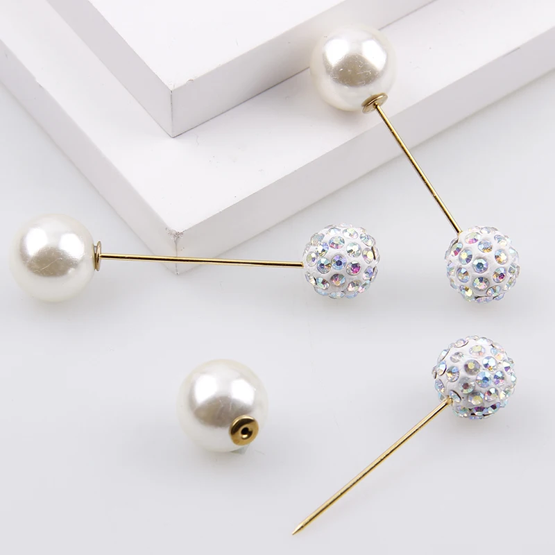

Gold Color Luxury Elk Deer & Crystal AB Rhinestone Pin Simulated Pearl Needle DIY Lapel Dress Jewelry Accessories
