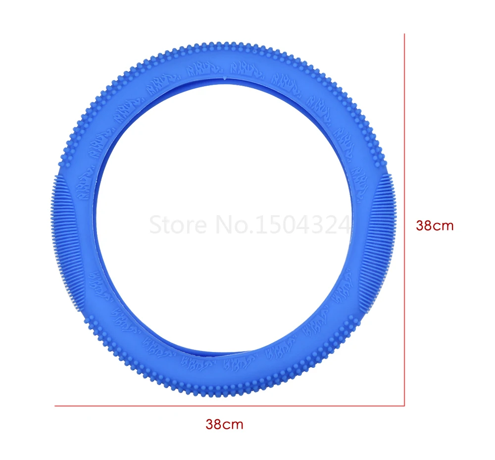 38 см мягкий силиконовый многоцветный Противоскользящий чехол рулевого колеса автомобиля Универсальный Противоскользящий дышащий силикагелевый автомобильный чехол для колес
