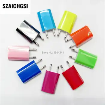 

SZAICHGSI 10 colors EU USB Wall Home Charger AC Adapter EU Plug EU usb charger for iphone 8 7 6 plus 5 4 wholesale 3000pcs/lot