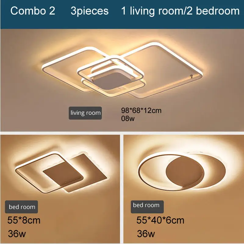 Светодиодный потолочный светильник для всего дома luminarias para с регулируемой яркостью с пультом дистанционного управления, AC85-260V потолочные светильники - Цвет корпуса: Combo 2