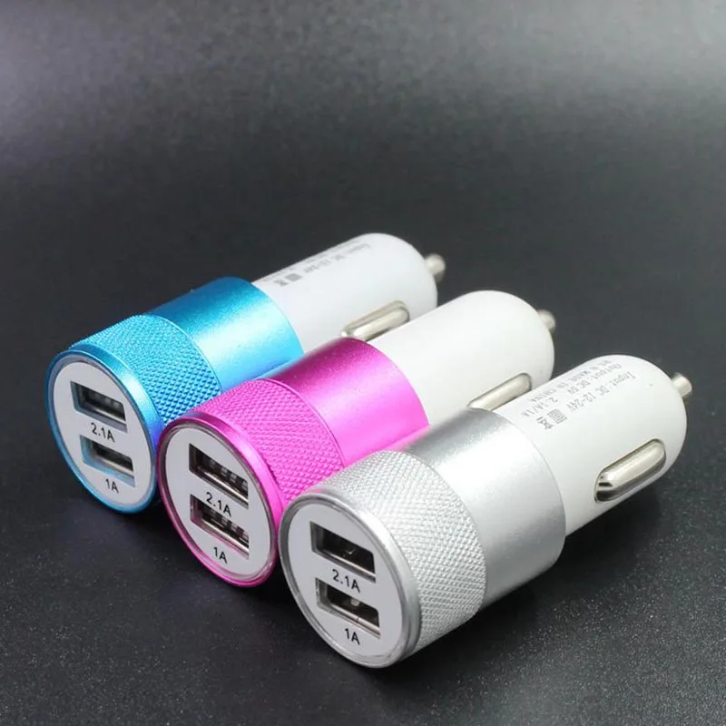 

Hot Car Universal Charger 2.1A Double USB Ports Alloy Universal Durable Fast Phone Charging YAN88