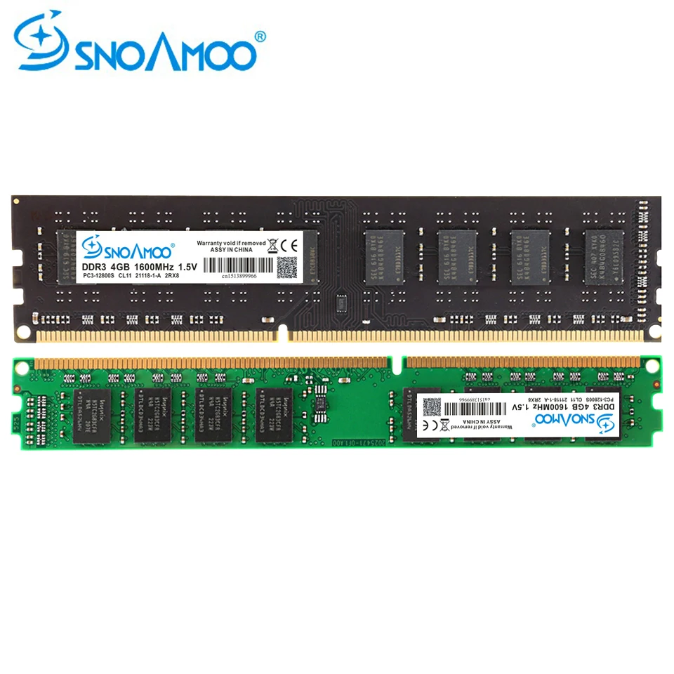 SNOAMOO Настольный ПК ram s DDR3 2G 4G 8G 1333MHz 1600MHz 240-Pins ram Memory 1,5 V DIMM для AMD non-ECC PC Memory пожизненная Гарантия