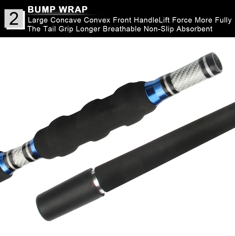 Spinpoler Surf Spinning Fishing Rod 3-Piece 30-50LBs 70-250g Graphite Travel Boat Rock Fishing Rod Saltwater (1.8m 1.95m 2.1m)  (7)
