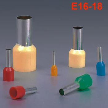 

E16-18 Ferrule Terminal Cord End Terminal 500pcs AWG5 16mm Copper Brass Wire Copper Insulated Crimp Pin Connector Terminals