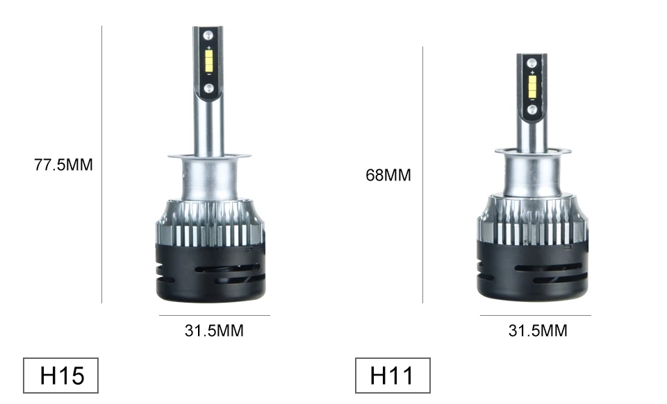 2PCS 6500K H11 LED H7 H4 LED H15 H3 9005 9006 HB3 HB4 Auto Car Headlight Bulbs 50W 10000LM Car Styling 12V CSP Chip MINI series (12)