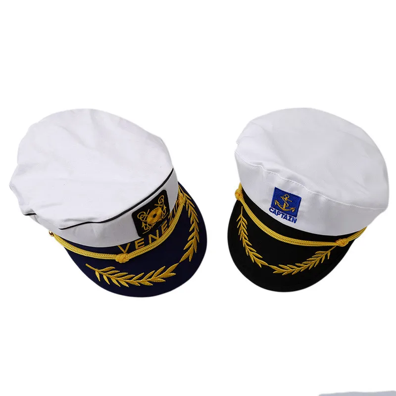 1PC2019 The Latest Navy Marine Yacht Boat Ship Sailors Navy Captain Military Cap Adult Unisex Fancy Dress Supplies