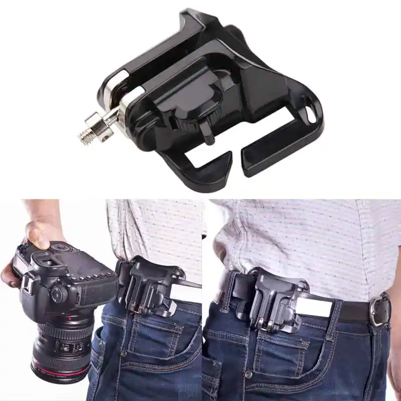 Fast Loading Holster Hanger Quick Strap DSLR Camera Waist Belt Buckle Button Mount Clip Camera