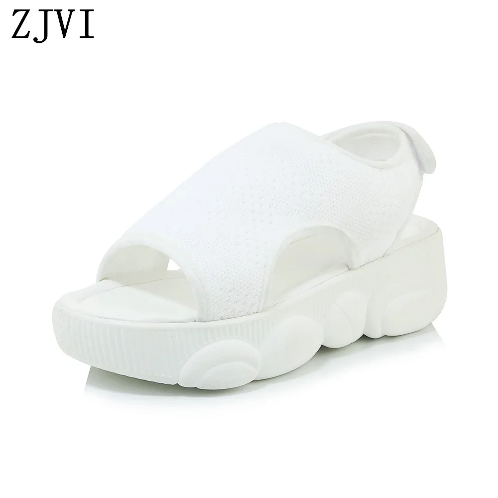

ZJVI women summer platform sandals woman flats sneakers white wedges heels shoes sandalias mujer 2019 children child for girls
