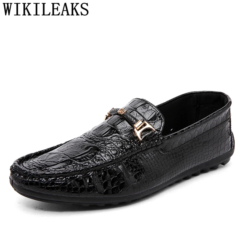 

crocodile shoes mens shoes casual luxury brand mens loafers patent leather shoes men sepatu kulit pria zapatillas hombre sapatos