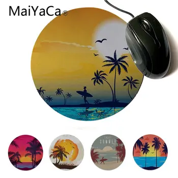 

MaiYaCa New Designs Palm Sunset gamer play mats Mousepad 3D Printing Gaming Durable Notebook Round Mouse Mat For lol cs go