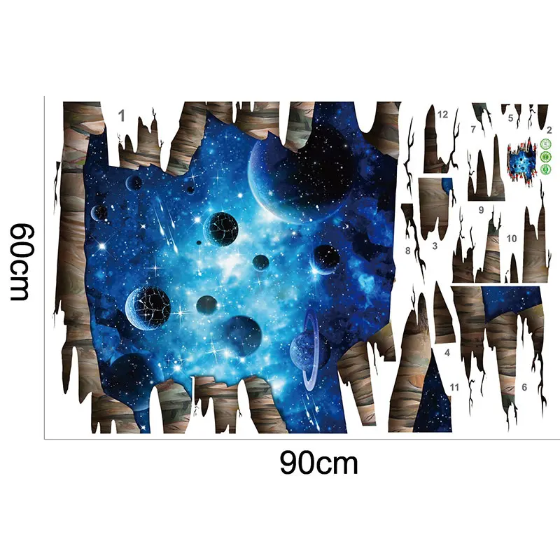 3d космический Галактический пол наклейка детская Настенная Наклейка s для детской комнаты Детская Спальня украшение дома наклейки фрески