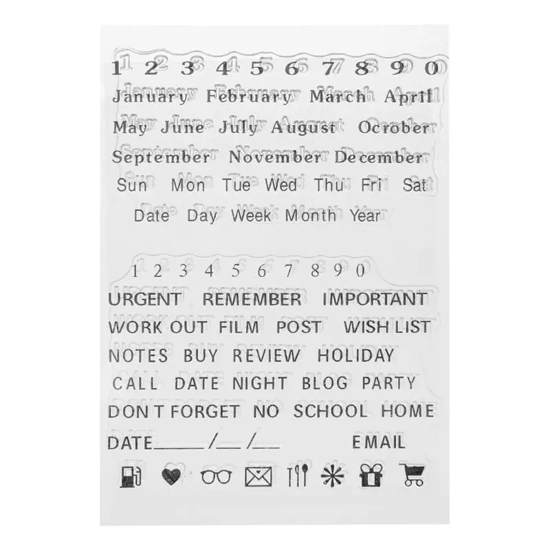 

Month Calendar Silicone Clear Seal Stamp DIY Scrapbooking Embossing Photo Album Decorative Paper Card Craft Art Handmade Gift