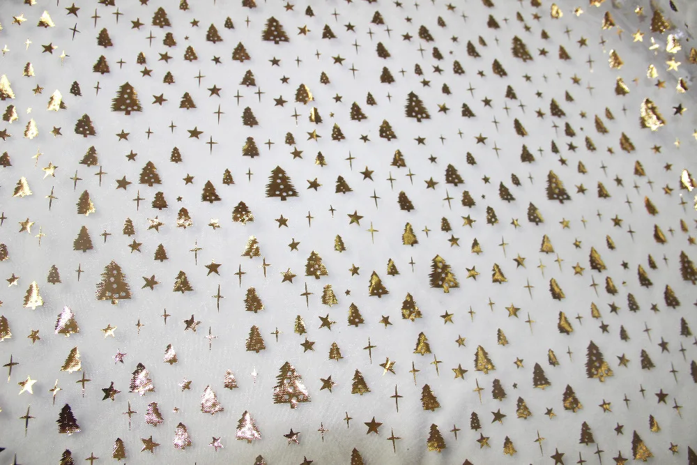 Рождественская елка ткань органза с принтом Сияющий Блеск Тюль вечерние декор для рождества, дня рождения DIY аппаратная швейная ткань