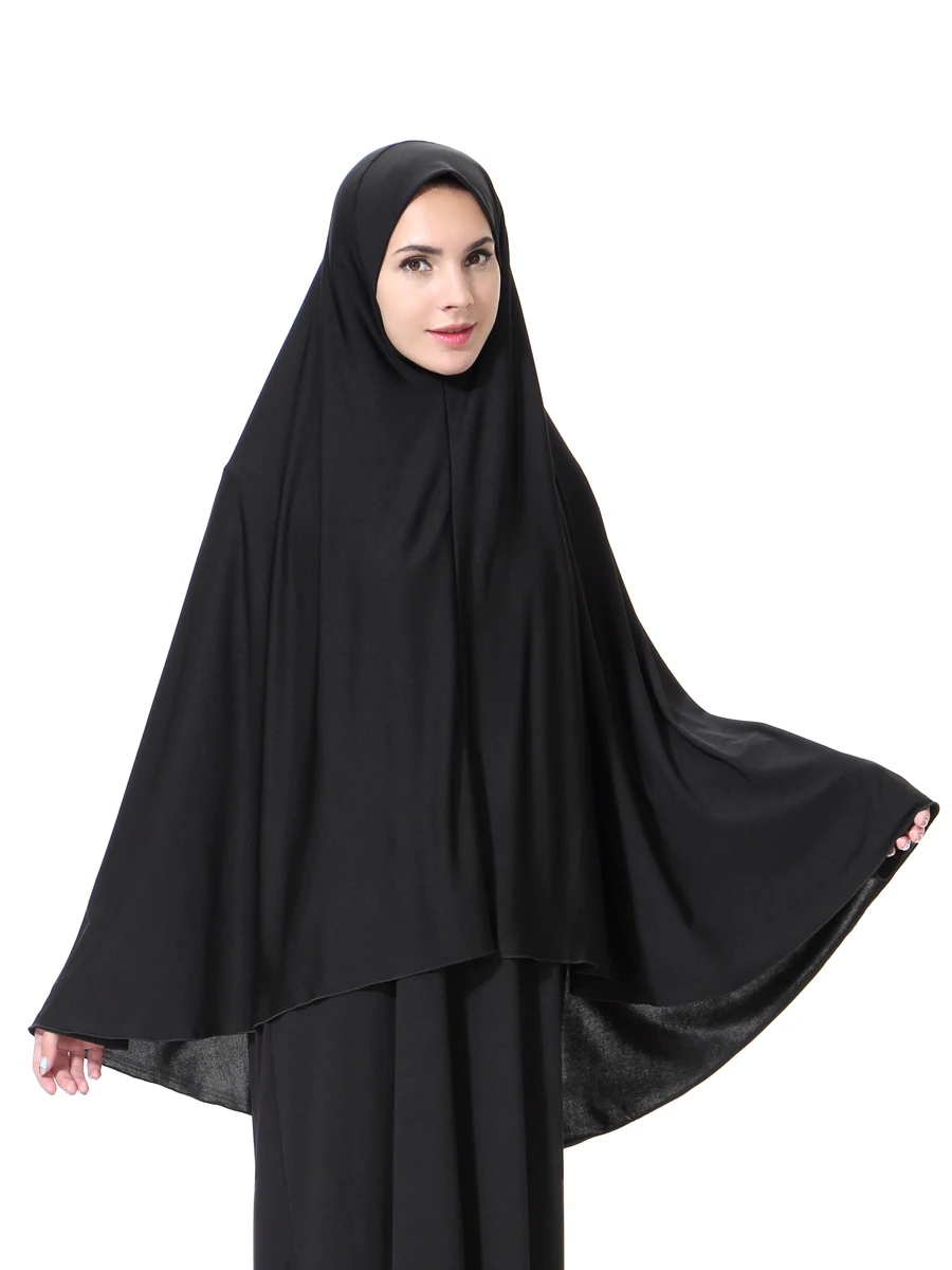 6 шт./пакет стильный популярный исламский хиджаб большого размера черный длинный M, L, XL Размер мусульманский хиджаб