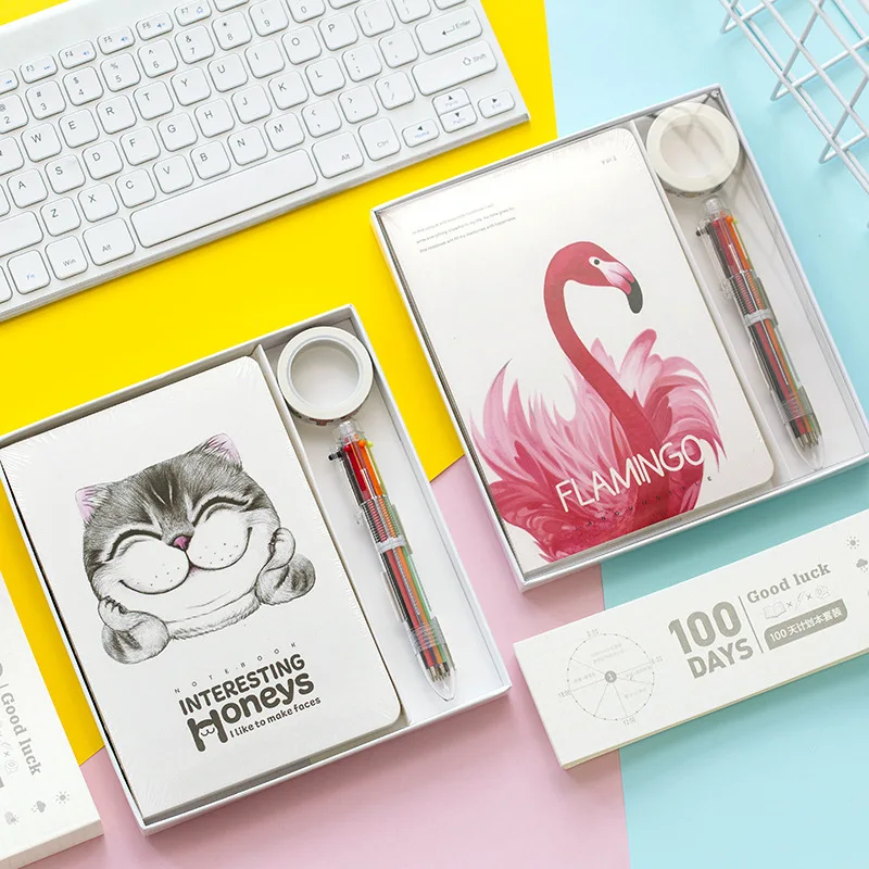 

100 Days Study/Working Plan Scheduler Book Set 128P Flamingo Design Planner Free Shipping