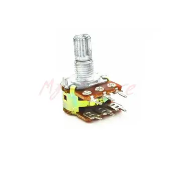 

6Pin WH148 B20K Ohm Linear Dual Taper Rotary Potentiometer 5Pcs 20K
