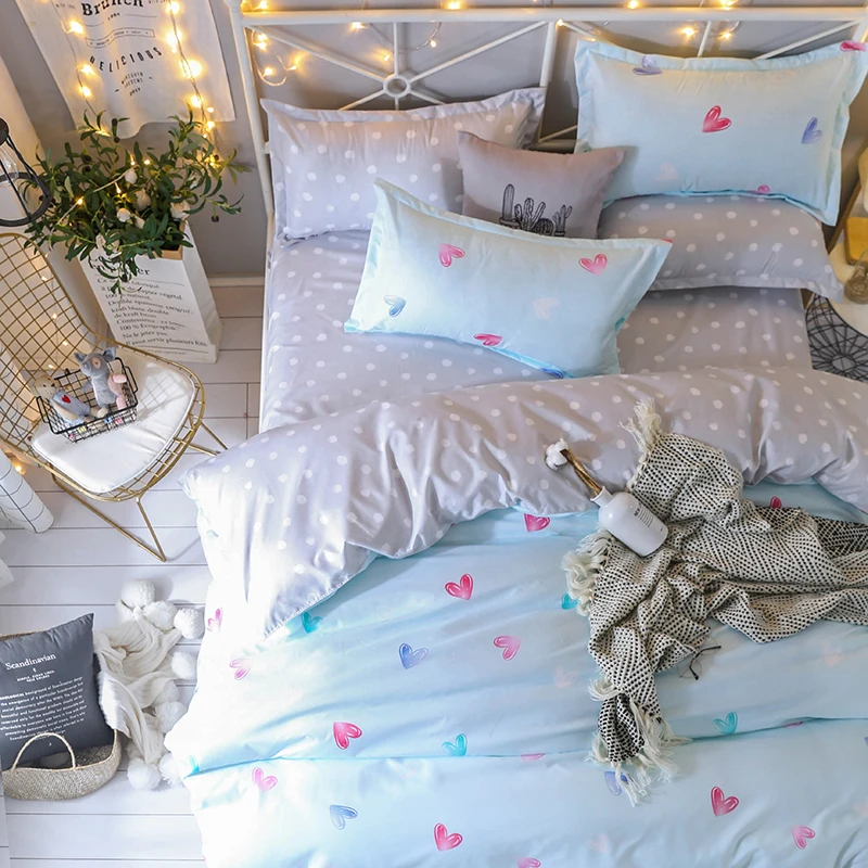 

Bedding set Queen size 4pc Duvet cover sets Twin Full size Polyeter Duvet Cover Home Textile Love Dropshiping