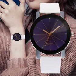 Часы минимализм простой кварцевые для женщин мужские наручные часы кожаный ремешок наручные часы Мода Montre Femme Relogio Feminino