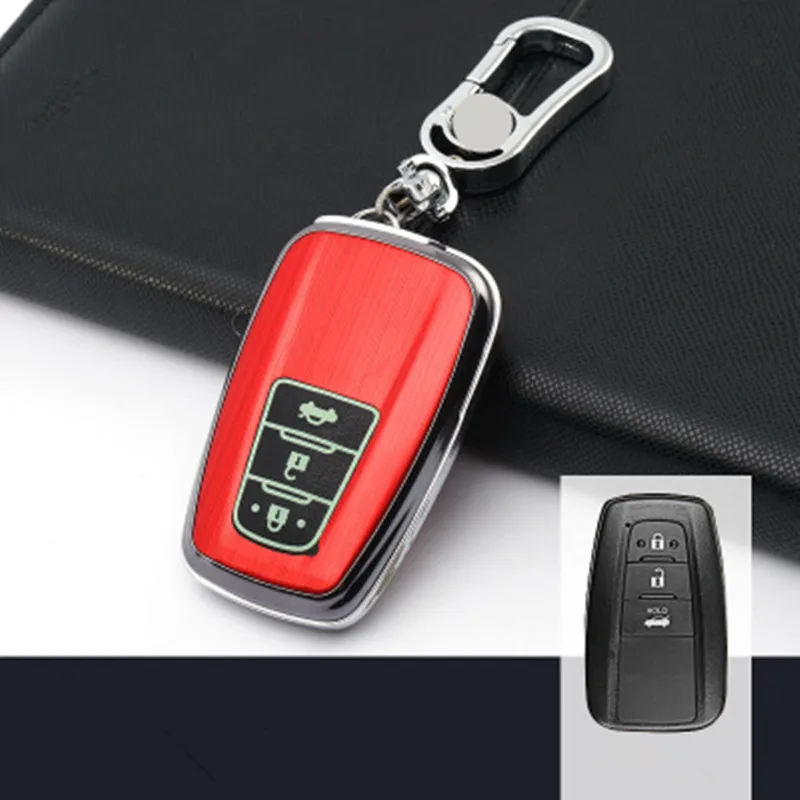 

Aluminium Alloy Car Keychain Key Cover Case For Toyota Highlander Camry CHR Prius Corolla RAV4 Prado Land Cruiser 2017 2018
